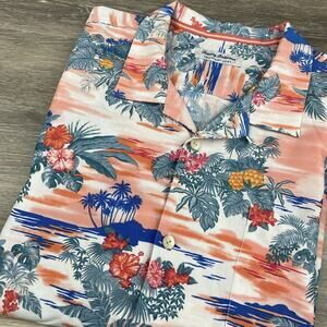 Tommy Bahama Shirt Mens XXL Coconut Point Hawaiian Palm Tree Surf Print AOP